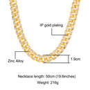 Hip Hop 1Set 20MM Full Iced Out Paved Rhinestones Miami Curb Cuban Chain CZ Bling Rapper Necklaces For Men Jewelry