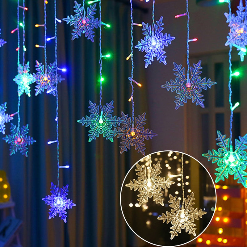 Outdoor Xmas Snowflake LED Lichterketten Blinklichter Vorhang Licht Wasserdicht Holiday Party Connectable Wave Fairy Light D30