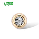 VISTOSO Gold Pendant For Women Pure 14K 585 Rose/white Gold Illusion-Set Miracle Plate Diamond Pendant Round Circle Fine Jewelry