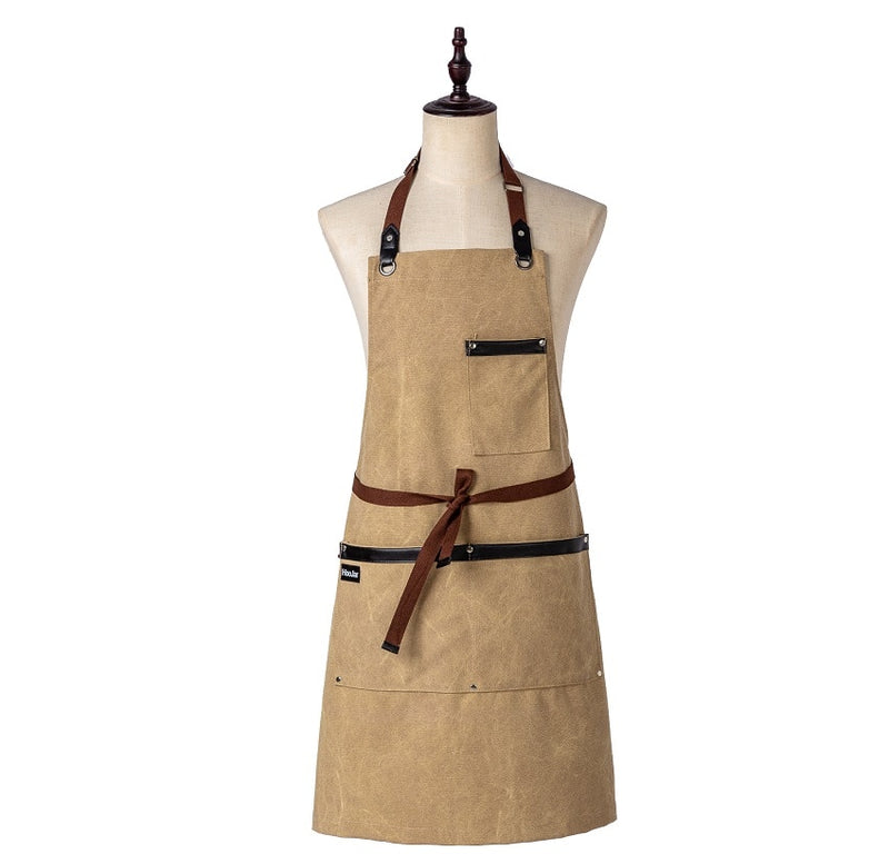 2021 New Thick Canvas Unisex Apron Bib Chef Kitchen Aprons for Women Men Coffee Shop Barber BBQ Bib working uniform