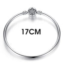 BISAER 925 Sterling Silver Pulseira Snowflake Bangles 925 Heart Snake Chain Clasp Femme Silver Bracelet For Women Jewelry