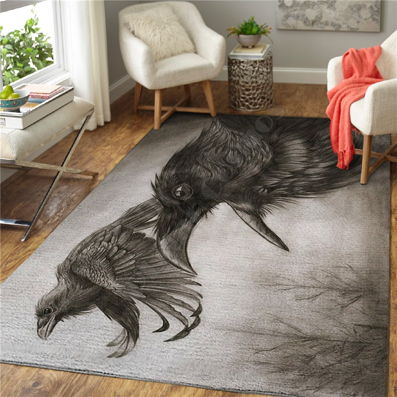 Viking Tattoo 3D Printed Carpet Mat for Living Room Doormat Flannel Print Bedroom Non-slip Floor Rug 01