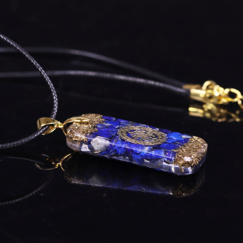 Lapislazuli Orgon Energie Anhänger Natursteine ​​Halskette Reiki Kristall Anhänger Heilschmuck für Frauen