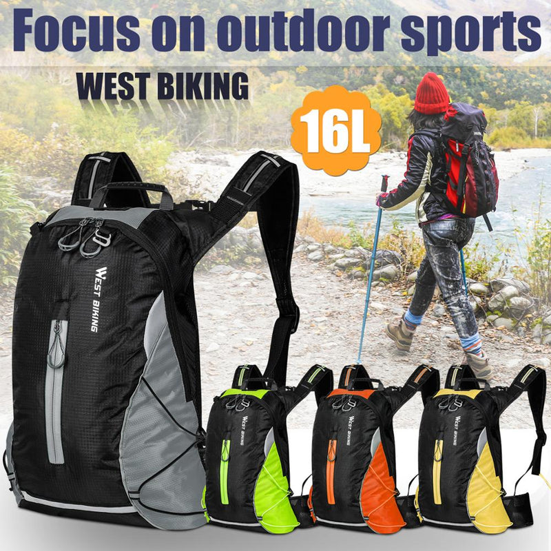 WEST BIKING 16L Bicycle Bag Ultralight Breathable Portable Bike Bag Reflective Waterproof Sports Climbing Pouch Cycling Backpack