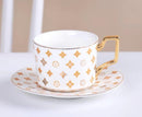 Luxus Gold Totems Mosaik Geometrische Flamingo Keramik Kaffeetasse Kaffeetasse Gold Frühstück Milch Wasser Tasse Paar Kreative Geschenke