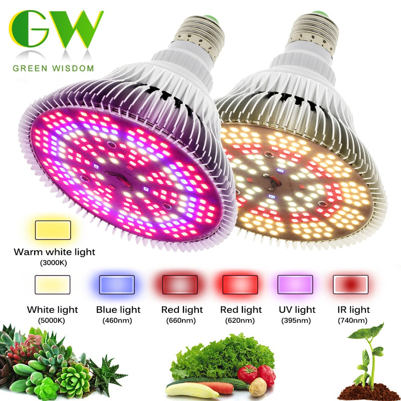 Bombilla LED de 250W para cultivo, bombilla LED E27 para plantas, 200 LED, luces de cultivo de espectro completo similares al sol para plantas de interior, verduras y plántulas