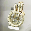 Handmade Pure Copper Gasoline Lighter Quartz Visible Transparent Oil Tank Lighters Portable Round Collection Gift for Man