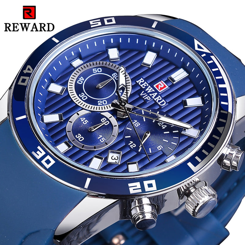 REWARD 2020 Fashion Green Dial Calendar Display Men Top Brand Luxury Design Military Quartz Sport Wrist Watch Male Clock Relogio