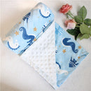 2 capas Dotty animales de dibujos animados Coral polar manta térmica para bebé, alfombra para niños para todas las estaciones, manta de cochecito de viaje para recién nacidos