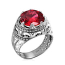 Szjinao Pure 925 Sterling Silver 13*13mm Round Big Sapphire Rings For Men Gemstone Male Punk Vintage Jewellery Dropship Supplier