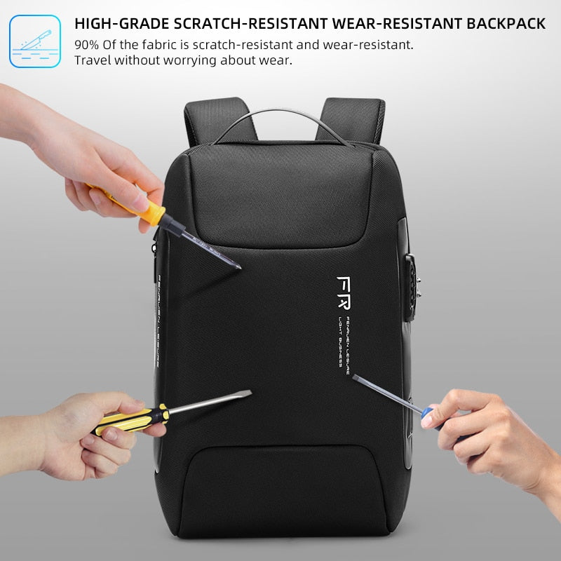 Fenruien, mochila impermeable para ordenador portátil de 15,6 pulgadas para hombres, mochila escolar con carga Usb, mochila antirrobo, mochilas de viaje para hombres, novedad de 2020