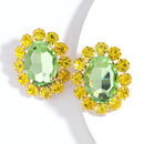 Pauli Manfi, nueva moda, pendientes multicolores de diamantes de imitación para mujer, pendientes elegantes con personalidad para mujer, pendientes de tuerca súper grandes