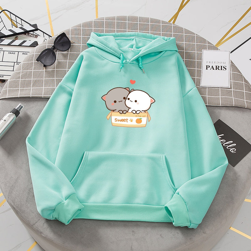 Grunge Ästhetische Kapuzenpullover Frauen Kawaii Übergroße Grafik Sweatshirt Damen Casual Harajuku Paar Kleidung Sudadera Mujer