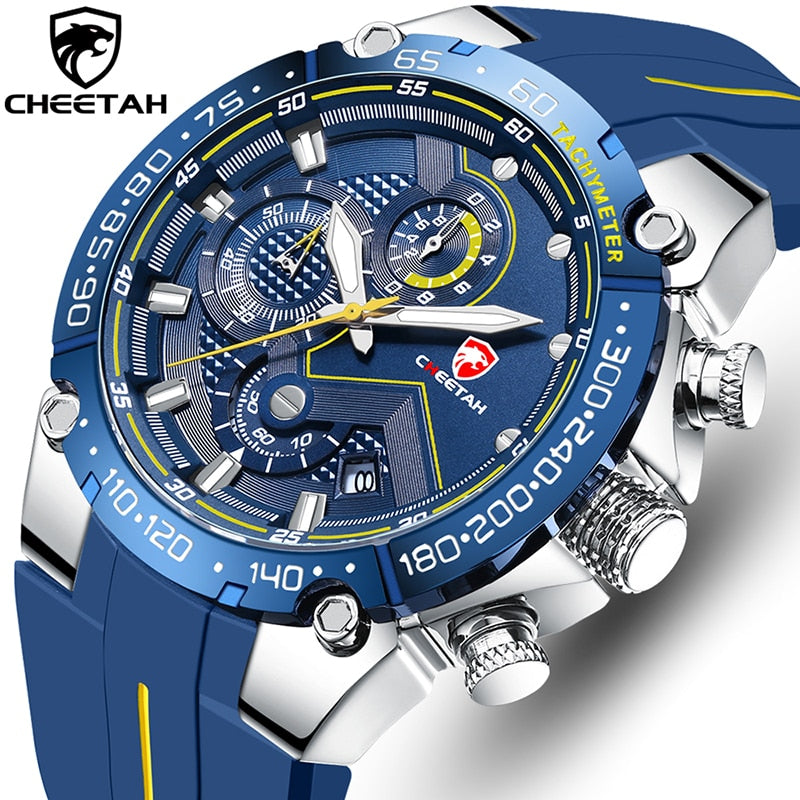 CHEETAH New Watches Mens Luxury Brand Big Dial Watch Men Waterproof Quartz Wristwatch Sports Chronograph Clock Relogio Masculino