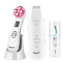CkeyiN Ultrasonic Skin Scrubber Facial Spatula Deap Cleaning Skin Peeling Face Cleaner RF EMS LED Beauty Device Mini Nano mister