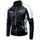 Ucrazy Männer 2022 Winter Casual Motor Gespleißte Lederjacke Mantel Männer Herbst Mode Biker Vintage Warme Lederjacke Mantel Männer