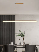 LED Chandelier Black / Coffee / Gold Modern Simple Study Long Pendant Lamp Dining Room Office Bar Restaurant Deco Hanging Light