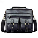 Le'aokuu Herren Echtleder Antik Stil Coffee Aktentasche Business 13" Laptoptaschen Attache Messenger Bags Portfolio B207-d