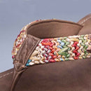 New Fashion Summer Style Women Slippers Med Heel 4.5 cm Flip Flops Beach Wedge Sandals Rainbow Strap Platform Wedge Shoes