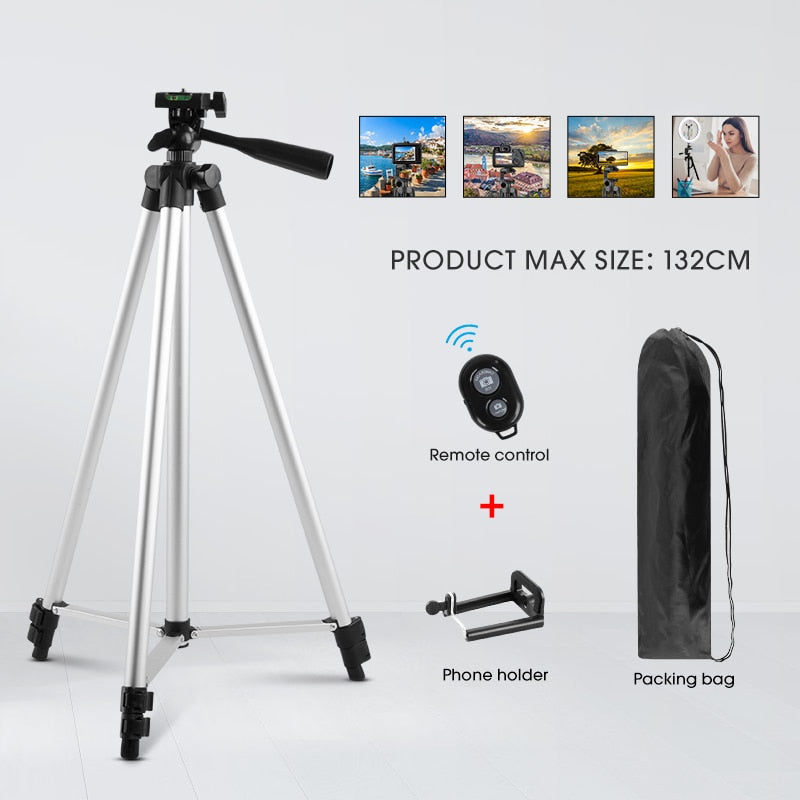 40/52/60inch Mobile Phone Holder Extensible Tripod Stand Selfie Stick Tripod With Phone Holder For Live Streaming Video Photo