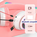 Cat Ear Wireless Headphones Blue-tooth 5.0 RGB Earphones Bass Noise Cancelling Adults Kids Girl Headset Support TF Card Mic