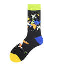 Feliz divertido Unisex pintura UFO astronauta espacio exterior cohete Star War hombres tripulación calcetines Streetwear algodón hombre monopatín vestido