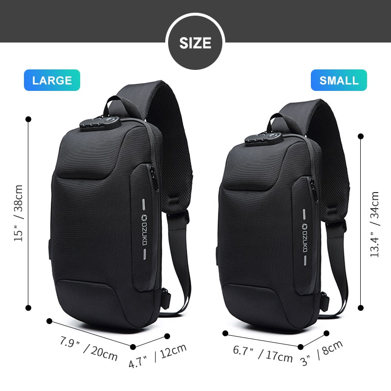 OZUKO 2022 New Multifunction Crossbody Bag for Men Anti-theft Shoulder Messenger Bags Male Waterproof Short Trip Chest Bag Pack