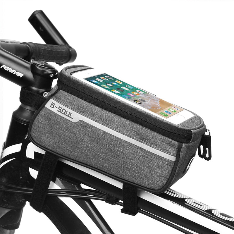 Waterproof Bicycle Pack Nylon Bike Cyling Cell Mobile Phone Bag Case 5.5&#39;&#39; 6&#39;&#39; Bicycle Panniers Frame Front Tube Bag Accessories