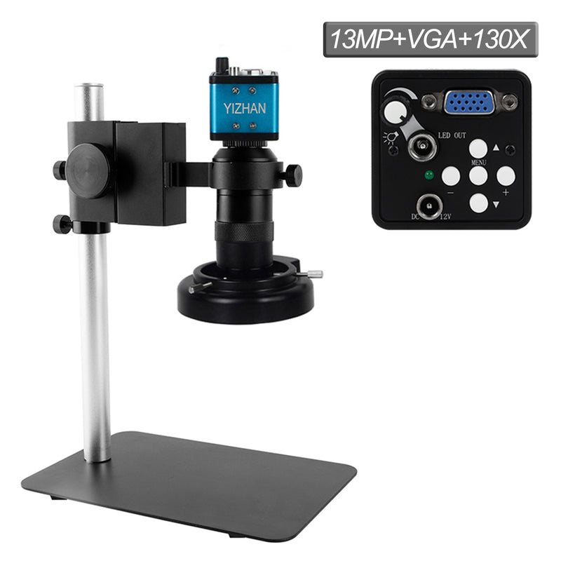 HDMI Microscope Camera HD 13MP 48MP USB 60FPS VGA Industrial Microscope Camera 130X 180X C Mount Lens 56 LED Ring Light Lamp