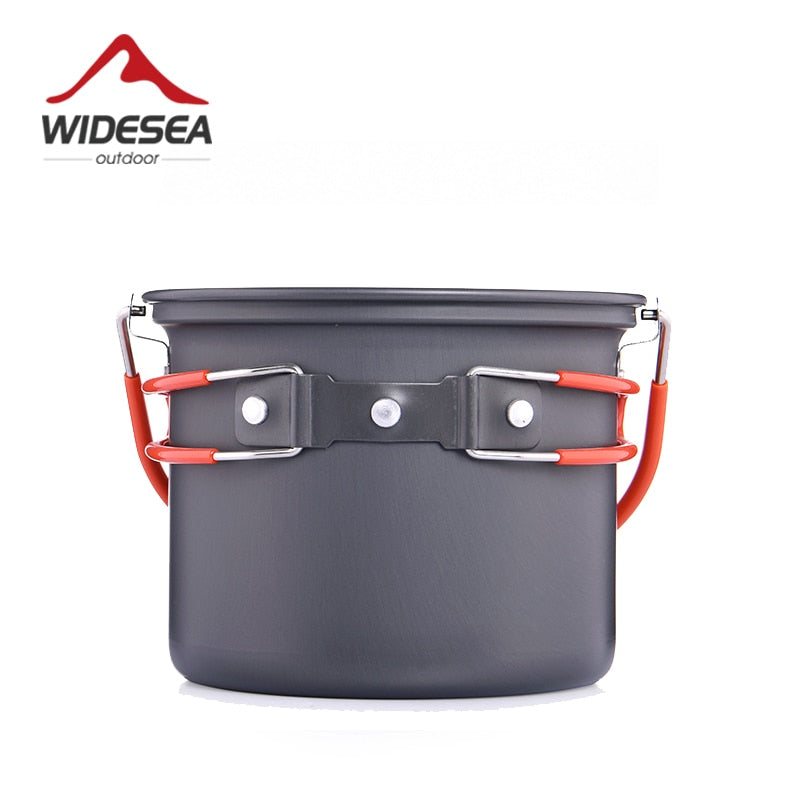 Widesea Camping Supplies Aluminum Hanging Pot Kitchen For Outdoor Cooking Nonstick Cookware 2~3 Persons For Tourism Hike Picnic