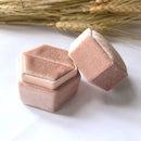 Hexagonal Velvet Ring Box Customized Single / Double Slot Hochzeit Verlobungsring Box Velvet Ring Aufbewahrungsbox Elegant Retro