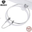 BISAER Classical Vine Safety Chain 925 Sterling Silver Chain Charms For Bracelets Original 925 Silver Jewelry For Women ECC1546