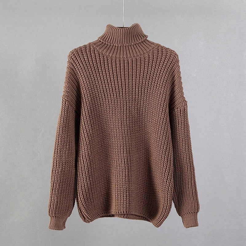 Hirsionsan Turtle Neck Sweater Women 2020 New Korean Elegant Solid Cashmere Soft Oversized Thick Warm Female Pullovers Tops