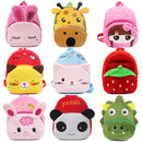 Mode Kinder Schulranzen 3D Cartoon-Druck Plüsch Kinder Rucksack Kindergarten Jungen und Mädchen Schulranzen Mini-Rucksack Büchertasche