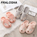 Indoor Home Floor Slippers Fox Women&#39;s Soft Shoes Warm Cute Animal Fox Winter Fur Home Slippers Women&#39;s Warm Cotton Slippers