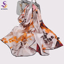[BYSIFA] New Luxury Pure Silk Scarf Shawl Women Spring Autumn Long Scarves Ladies Brand 100% Silk Neck Scarf Foulard 175*52cm