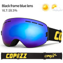 Marca COPOZZ, gafas de esquí profesionales, lentes de doble capa, antiniebla, UV400, grandes gafas de esquí, esquí, Snowboard, hombres, mujeres, gafas de nieve