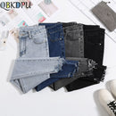 Women jeans Plus Size High Waist Stretch Washed Skinny Stretch Jeans Female Denim Pants New Pencil Pants Light Blue Gray Black