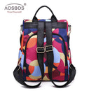 Aosbos Wasserdichter Oxford-Frauen-Rucksack Mode Anti-Diebstahl-Frauen-Rucksäcke drucken Schultasche Hochwertiger Rucksack mit großer Kapazität
