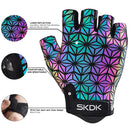 SkangDuke 1Pair Laser Slip Shock Breathable Fishing Hiking Motorcycle Gel Cycling Half Finger Gloves Men Women Outdoor Sports