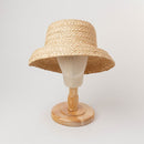 Sombrero de paja de rafia hecho a mano para niños, sombrero de paja para niños con parte superior plana Retro, sombrero de paja para niños y niñas, sombrero de sol de rafia para vacaciones de viaje