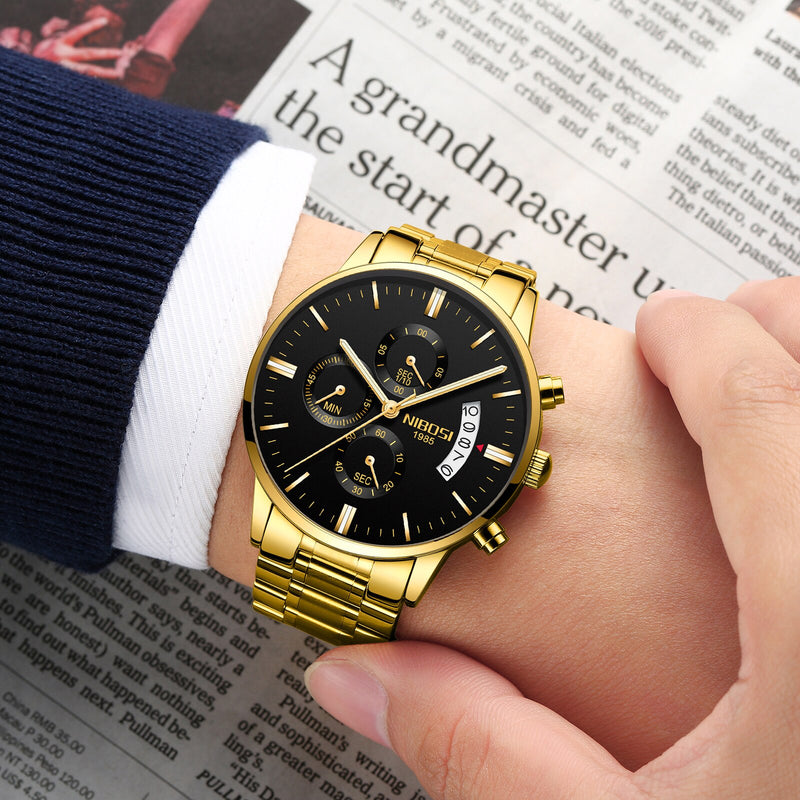 NIBOSI watch 2309 men’s Quartz wrist watch Top Luxury Brand Business clock men Waterproof sport wristwatches Relogio Masculino