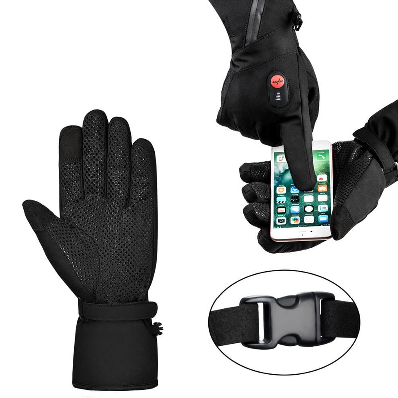 Beheizte Handschuhe für Männer und Frauen, 7,4 V, 2200 mAh, wiederaufladbare Batterie, Winterhandschuhe, wasserdichte Skihandschuhe für Motorräder