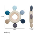 1PC Silicone Teether Baby Rudder Shape Wooden Teether Ring Kid Gift Food Grade Silicone Children&