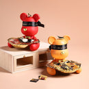 Estatua de oso violento, estatua de oso ordenado con bandeja de Metal, llaves de almacenamiento, dulces, adornos para el hogar Friut, decoración de mesa, decoración de habitación