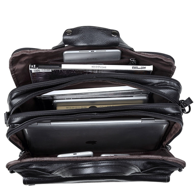 Large Men Leather Handbgs Male Genuine Leather Business Travel Brifcases Bag Men&