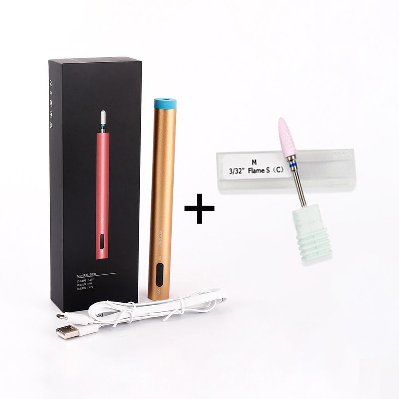 Elektrische Mini-Nagelbohrer-Stift-Maschine 12000 U / min Tragbarer Nagelbohrer-Stift LED-Licht-Maniküre-Pediküre-Nagelpolierer-Schleifgerät