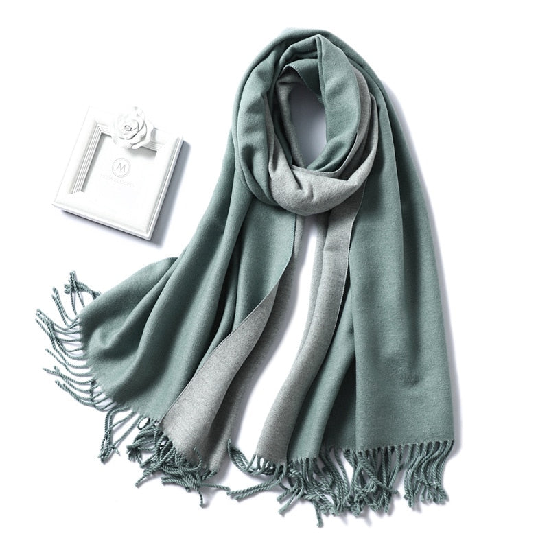 Winter-Kaschmir-Schal-Frauen-dicke warme Tücher wickelt Dame feste Schal-Art- und Weisequasten-Pashmina-Decke-Qualitäts-Foulard 2022 neu ein