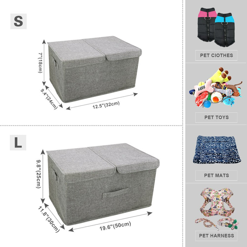 Custom Dog Toy Box Canvas Storage Bin Collapsible Pet Supplies Storage Basket For Organizing Pet Toys Leash Clothes Accessories