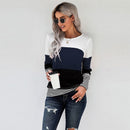 Autumn And Winter Woman Knitted Clothes Sweaters Stitching Color Long Sleeve Winter Blouses For Top Clothing For Women&